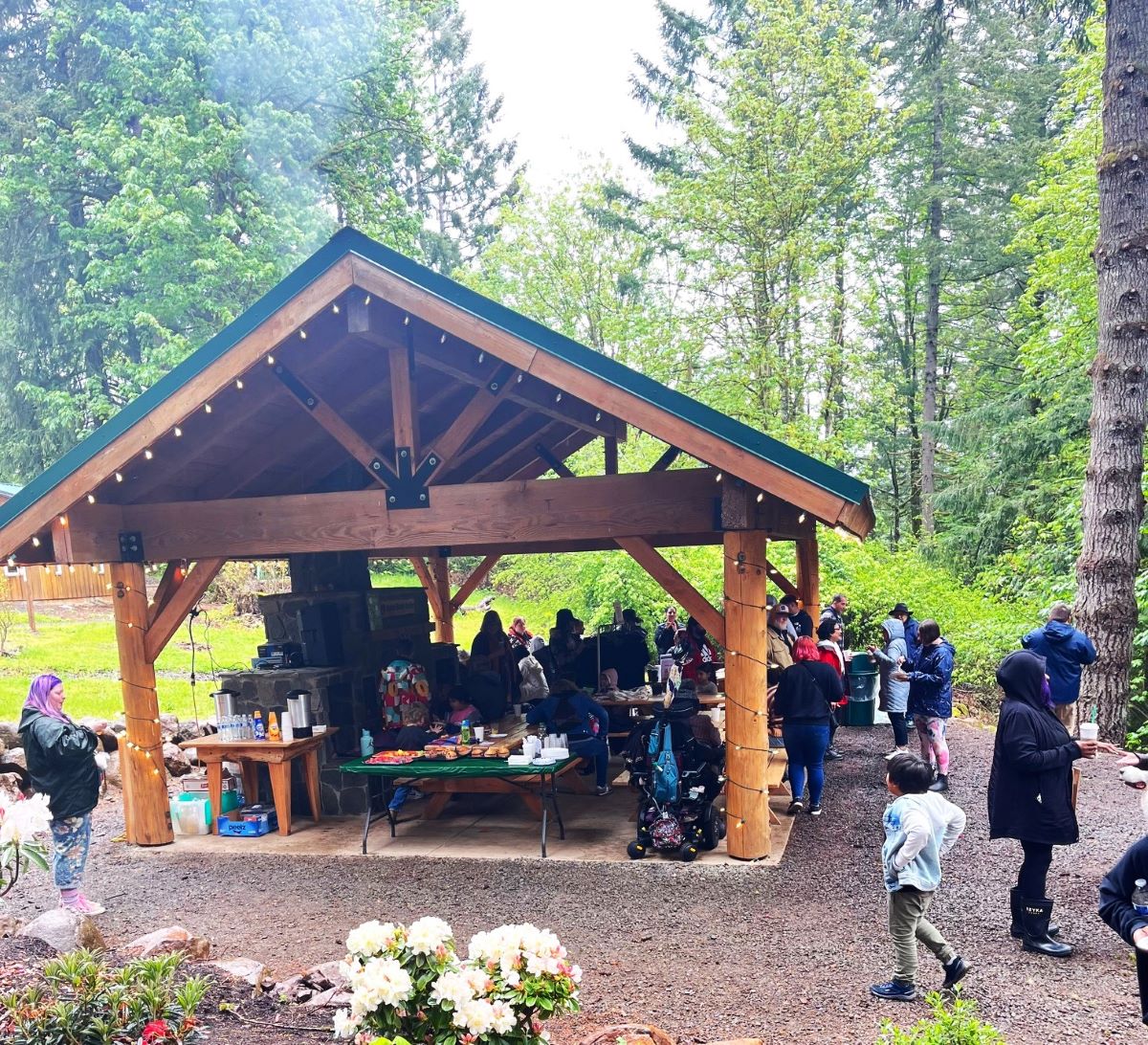 Covered Area at Hopkins Demonstration Forest - Event being held 